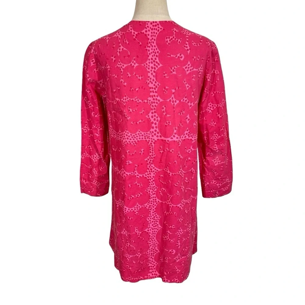 VINTAGE Marimekko Zip Front Shift Smock Dress in Tarha Pattern Sz:40/US12 1960s